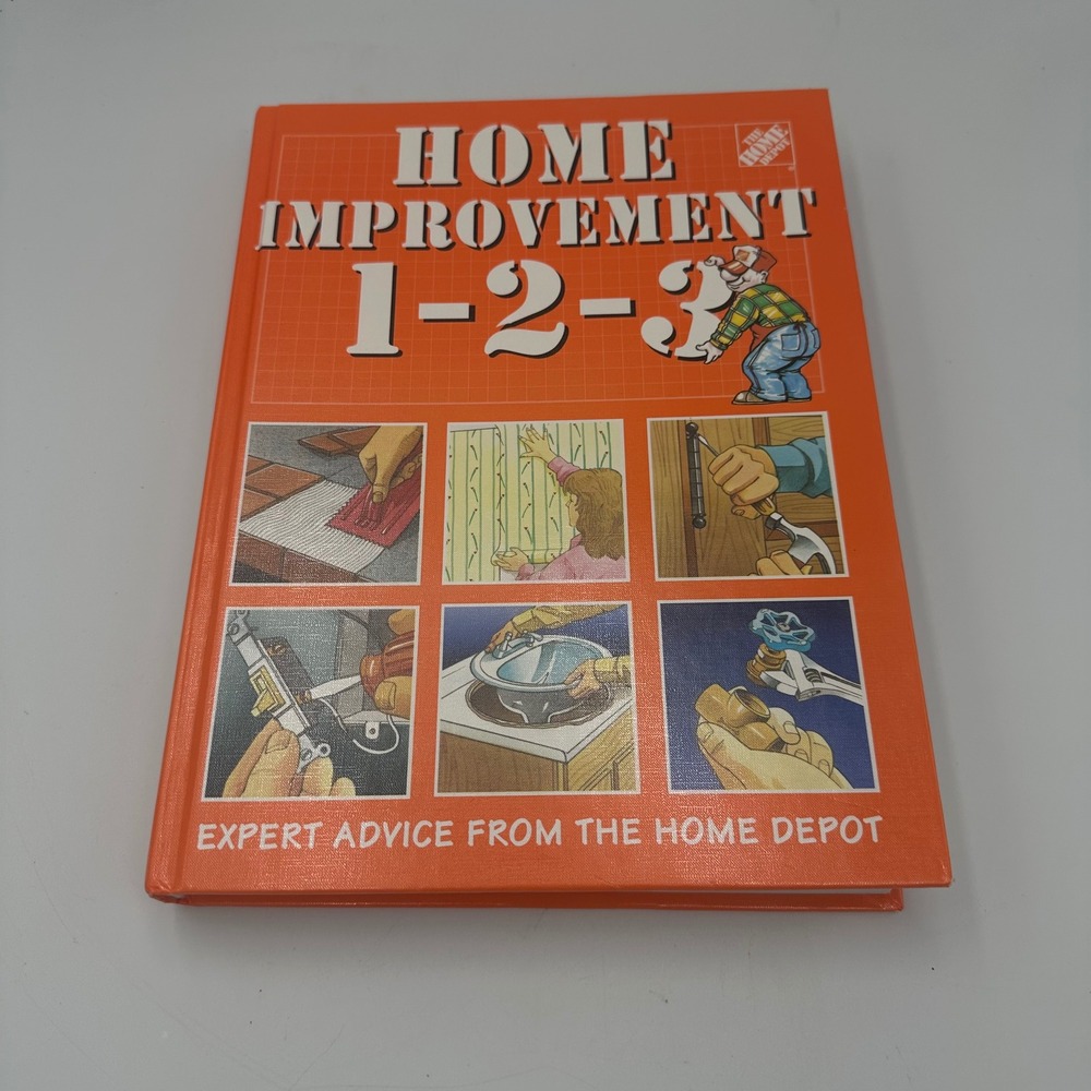 Home Depot Home Improvement 1-2-3 Book OS Orange Hardcover DIY‎ Reference Guide